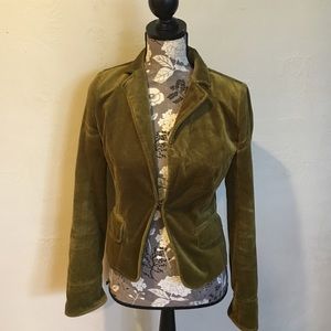 J.Crew Green Cotton Velvet Jacket Size 2